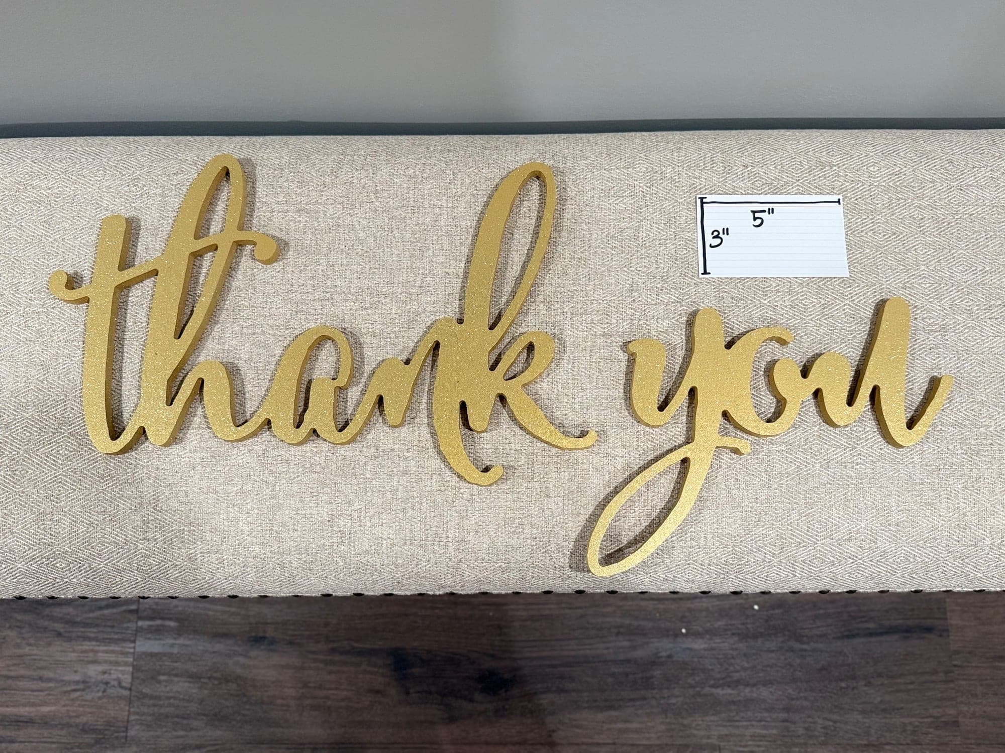 Thank You Sign - Gold Painted Wood